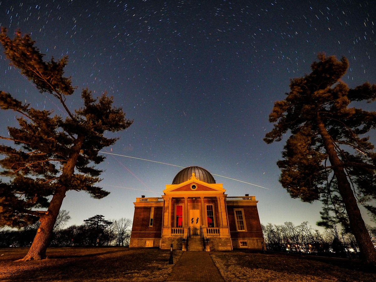 Herget Building with ISS going over